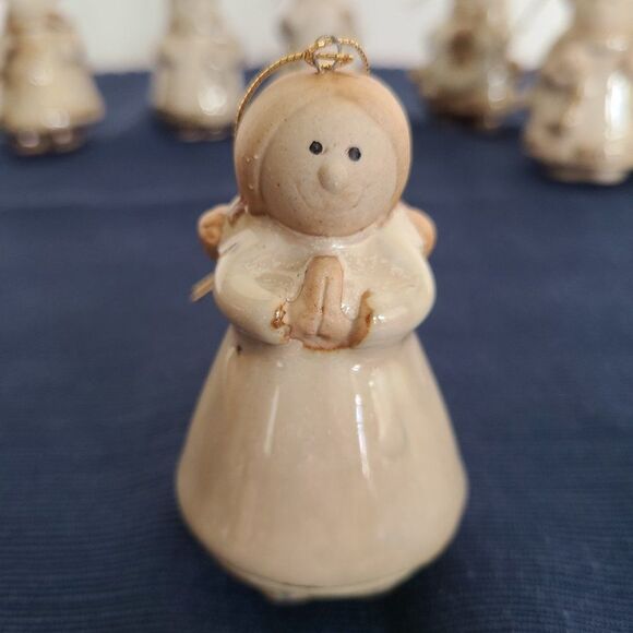 Pier 1 Ceramic Ornaments Set of 10 Pottery Art Santa Snowman Moose Bear Angel - Picture 6 of 13